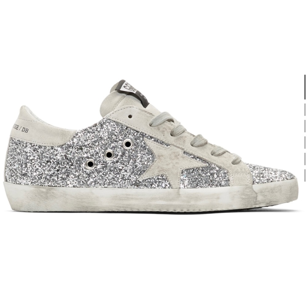 BNIB GOLDEN GOOSE SSENSE Silver Glitter Superstar Sneakers - 37